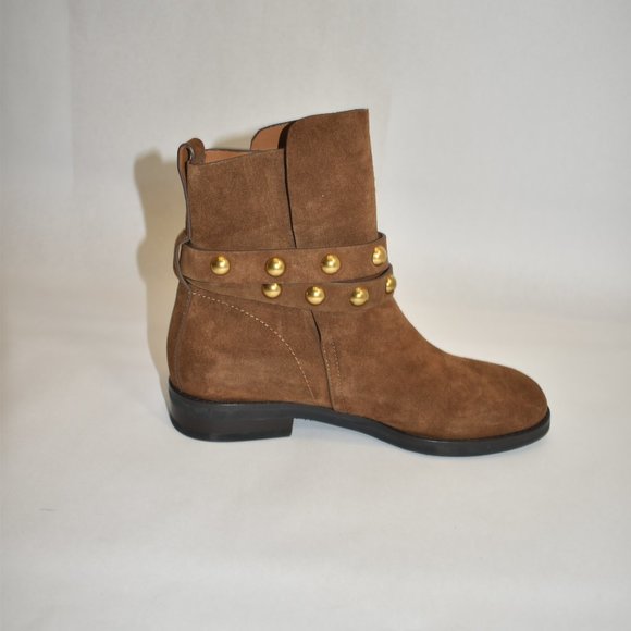 See by Chloe Neo Janis Flat Ankle Boots Brown Size 37 EU 7 US - Picture 7 of 11